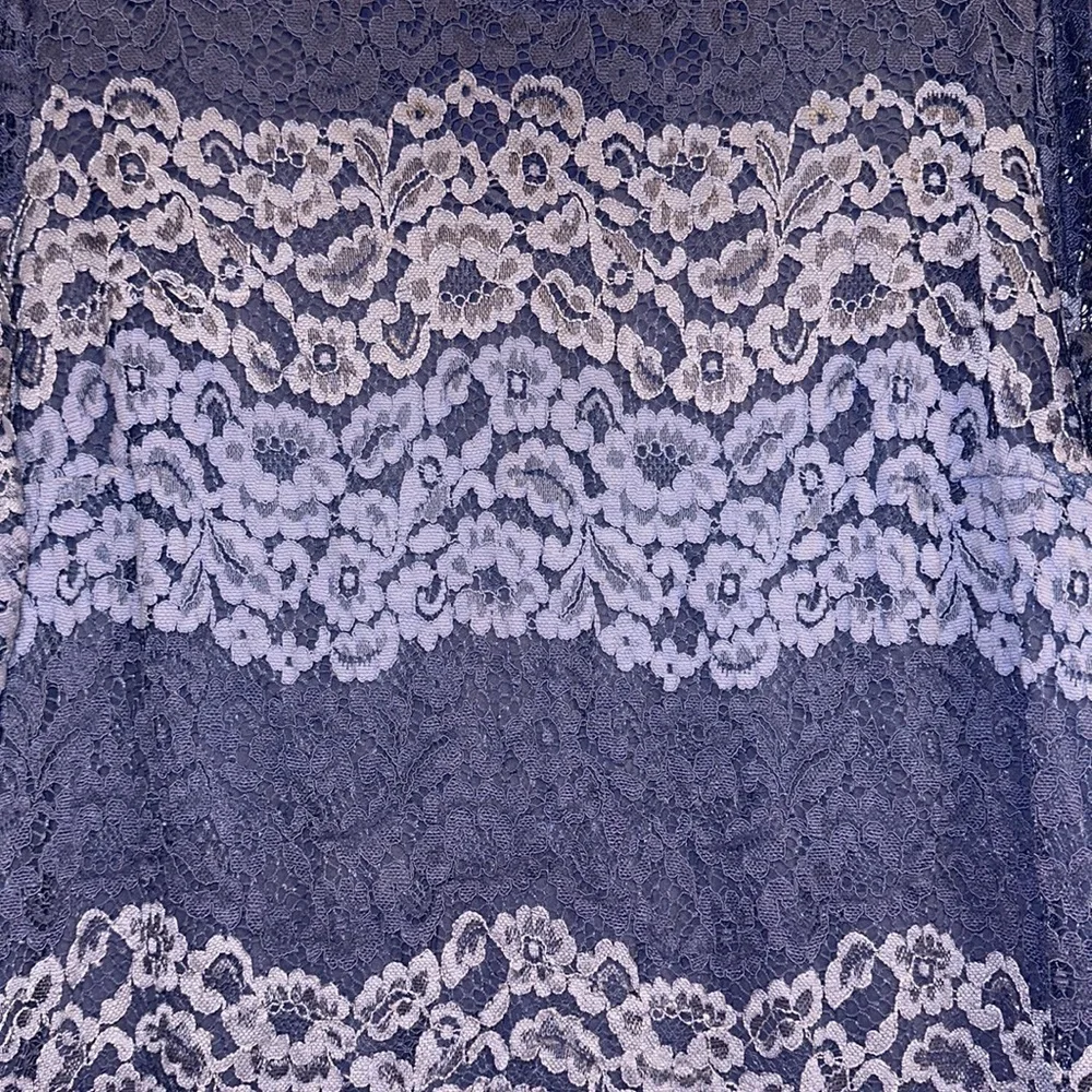 Isaac Mizrahi Live size 2X lace top blue - Picture 2 of 5